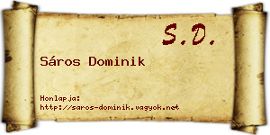 Sáros Dominik névjegykártya